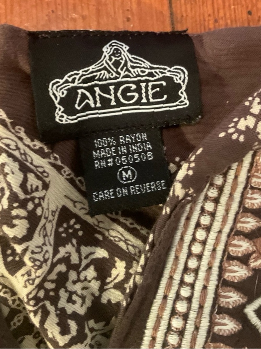 Angie Brown Tunic with Cream Embroidered Yoke - Picture 2 of 3
